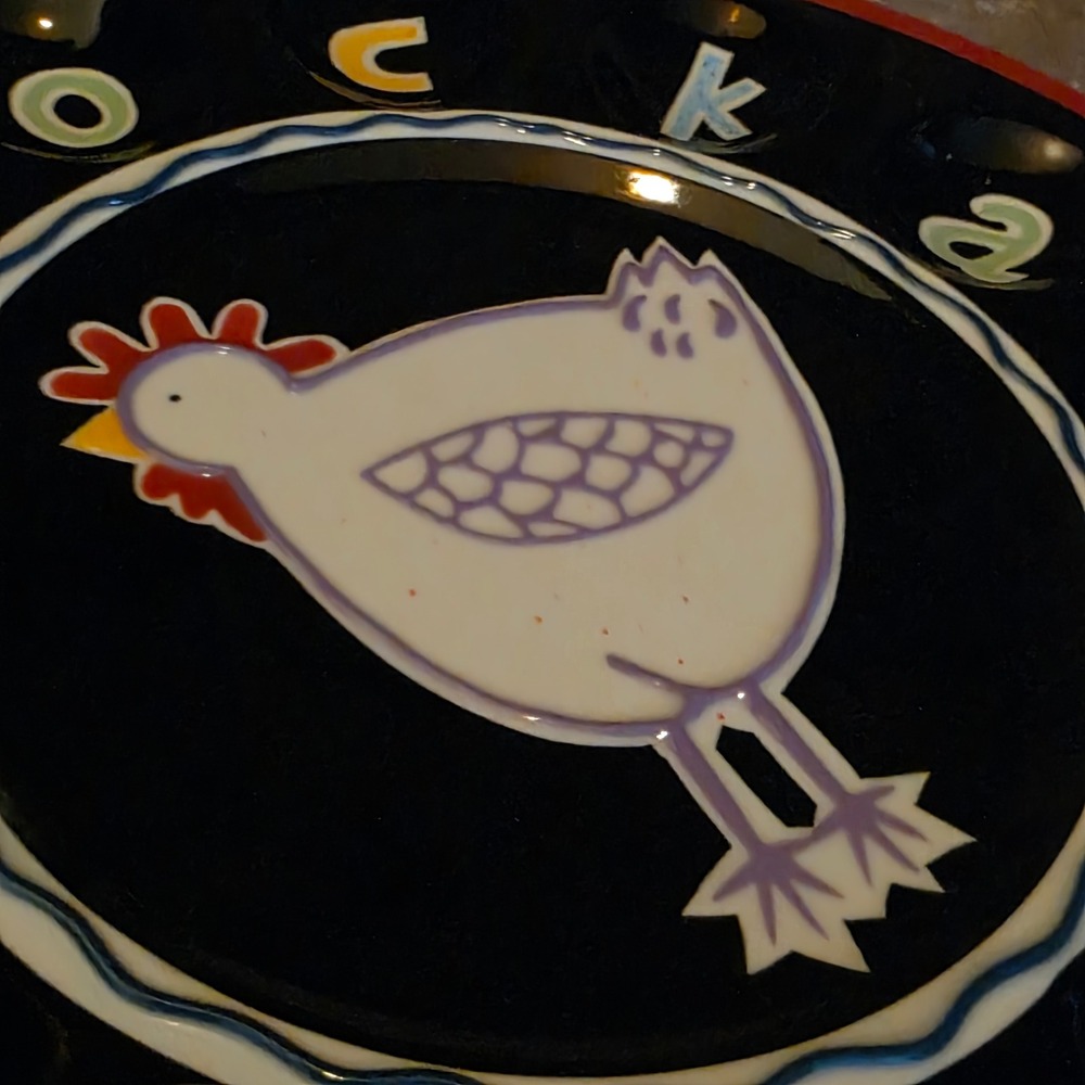 Becky Denny Ceramic Deviled Egg Platter Chicken Farmhouse Serving Tray 12 Inch - Picture 2 of 7